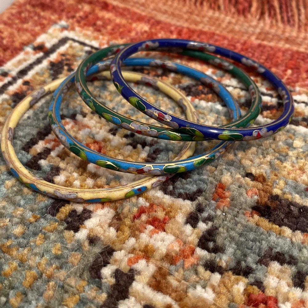 Beautiful vintage enamel bracelets